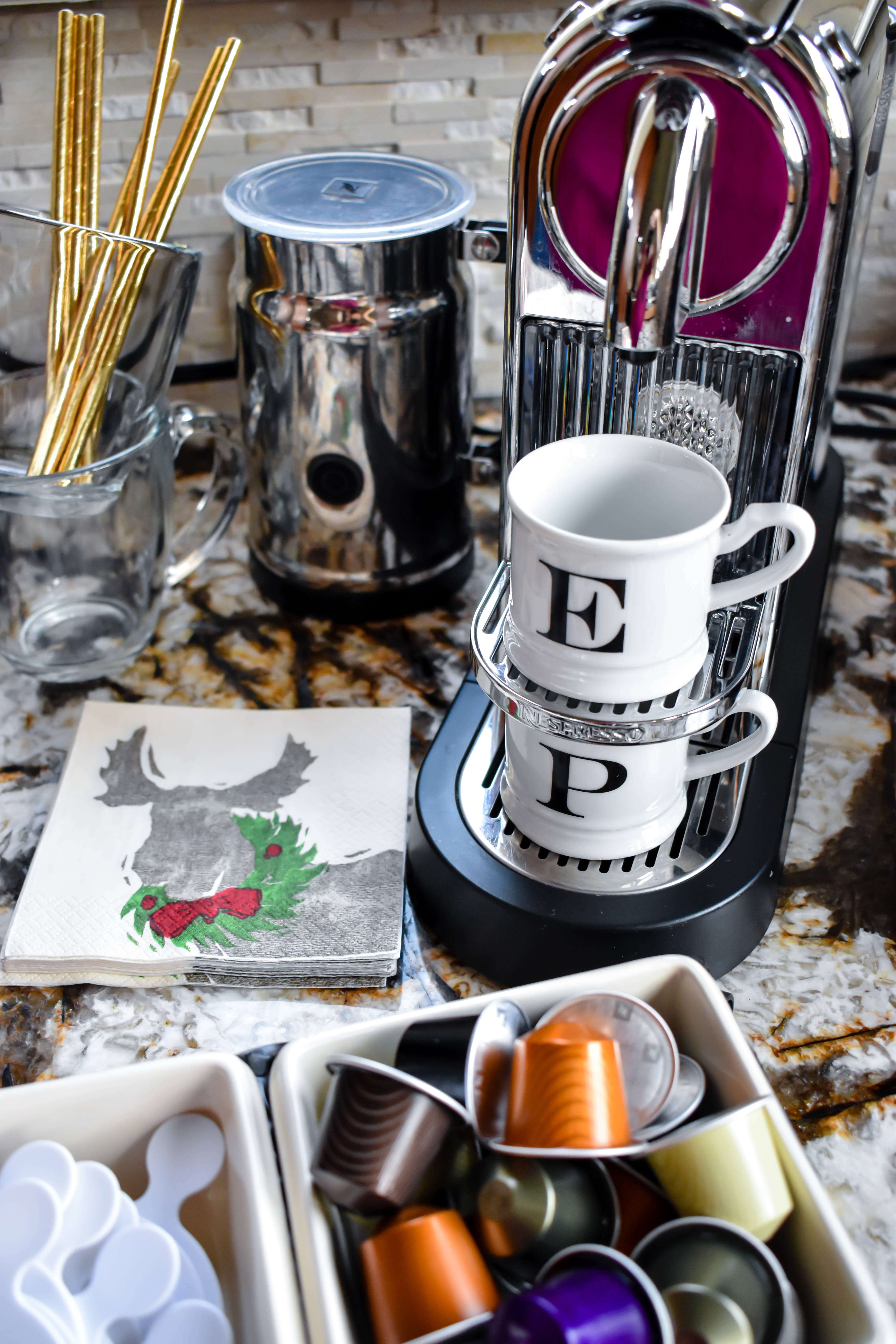 Holiday Coffee Bar Essentials Set Up | Cathedrals and Cafes Blog